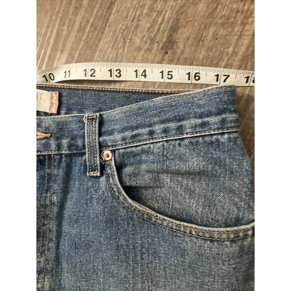 Levi's 505 Men's Blue Denim Jeans Straight Regular Fit Distressed Hole 34/30